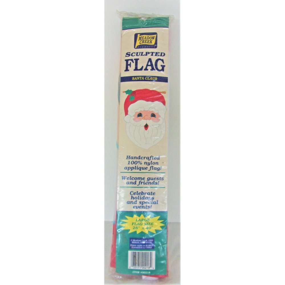 Santa Claus Sculpted Flag -  Meadow Creek Sealed - 28 X 40 100% Nylon
